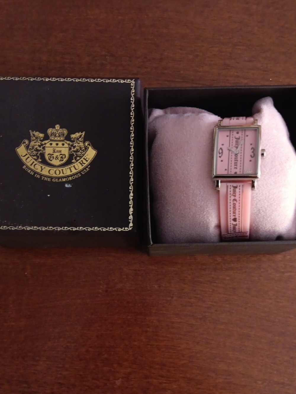 Juicy Couture Black and Gold Crest Logo Box